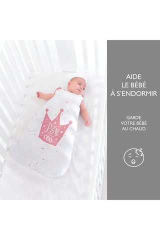 Saco de dormir - 90 cm - Blanco y rosa