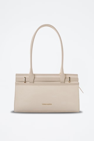 Sac porté épaule en cuir - Crème