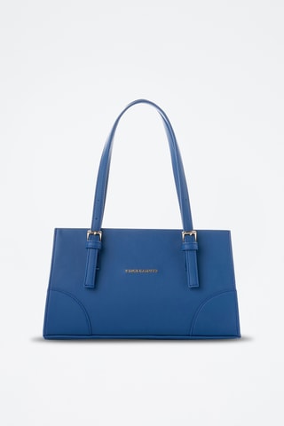Sac porté épaule en cuir - Bleu