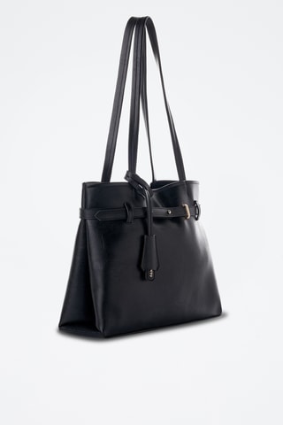 Sac porté épaule en cuir - Noir