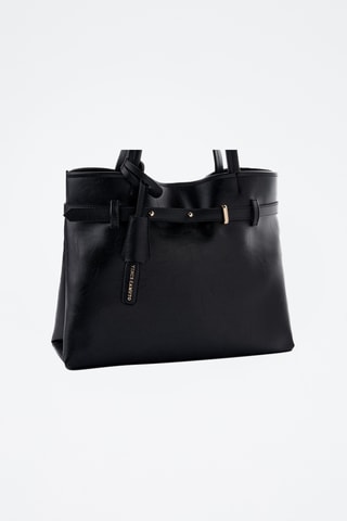 Sac porté épaule en cuir - Noir