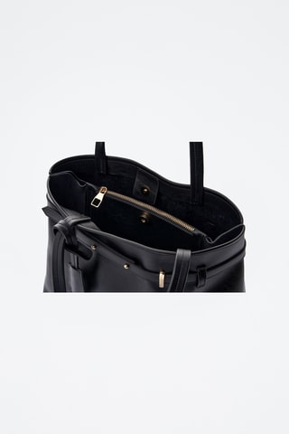 Sac porté épaule en cuir - Noir