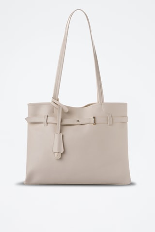 Sac porté épaule en cuir - Beige