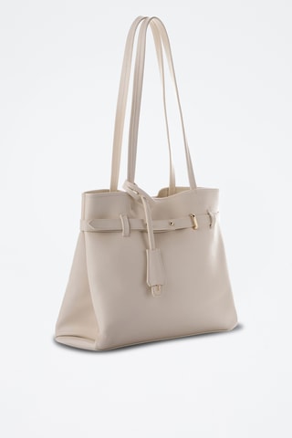 Sac porté épaule en cuir - Beige