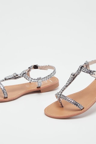 Sandalias Dasa - Negro y plateado