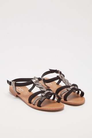 Sandalias Deline - Negro y plateado