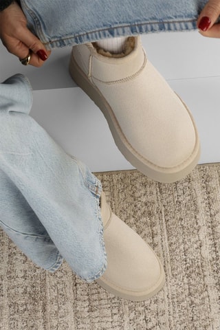 Botins forrados - Bege