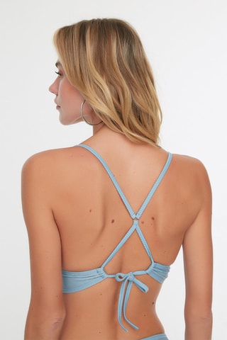 Parte de cima de biquíni push-up - Azul-claro 