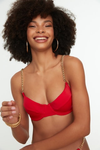 Parte de cima de biquíni Vermelho 