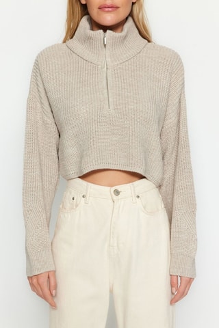 Camisola curta - Bege