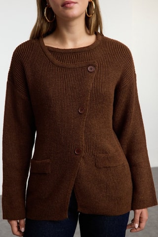 Casaco de malha - Castanho-escuro