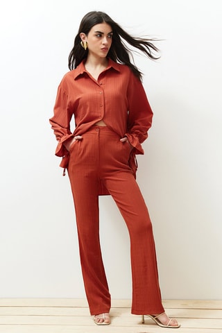 Calças flare - Vermelho