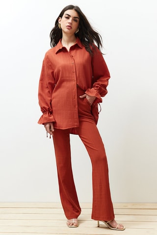 Calças flare - Vermelho