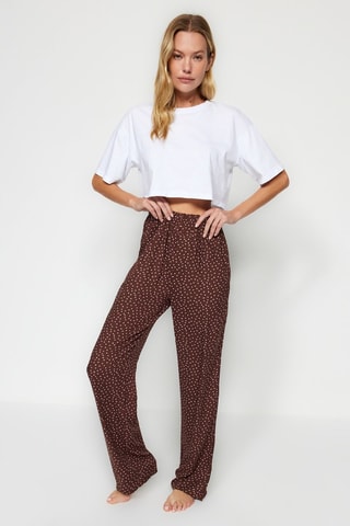Calças wide legs - Castanho