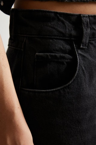 Calças de ganga cintura subida - Preto