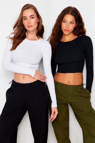2 crop tops - Preto e branco