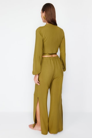 Top e calças de praia - Verde-azeitona