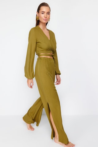 Top e calças de praia - Verde-azeitona