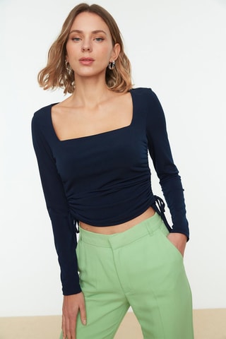 Crop top - Azul-marinho