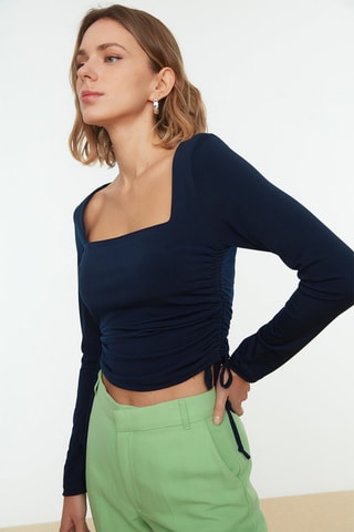 Crop top - Azul-marinho
