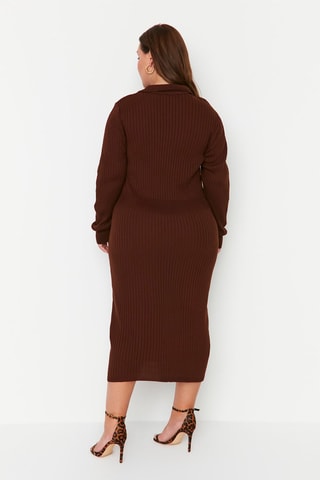 Vestido-camisola Castanho