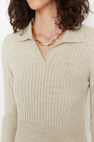 Vestido-camisola Bege