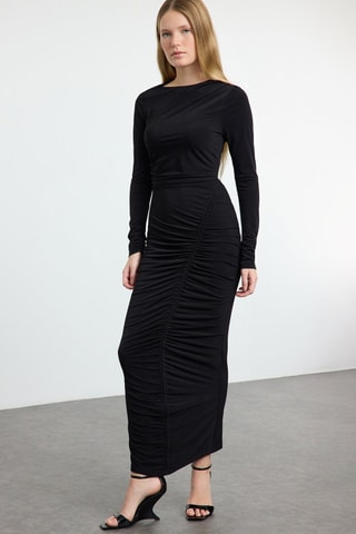 Vestido drapeado - Preto