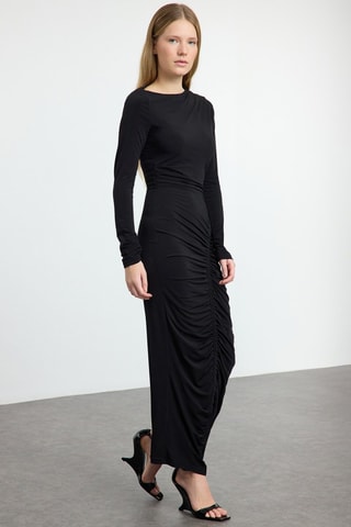Vestido drapeado - Preto