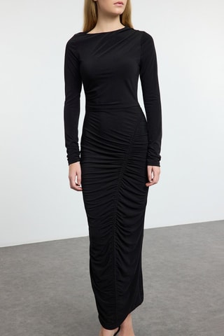 Vestido drapeado - Preto