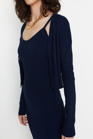 Vestido midi Azul-marinho