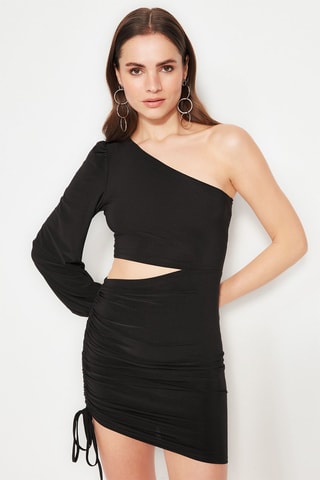 Vestido assimétrico Preto