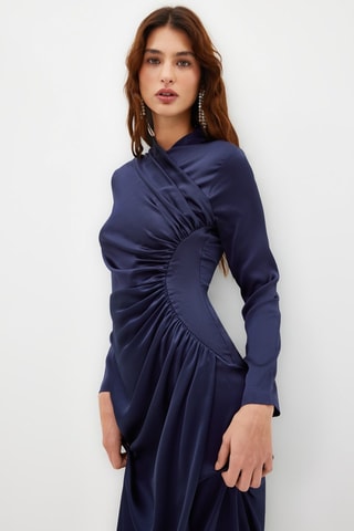 Vestido comprido - Azul-marinho