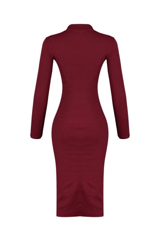 Vestido justo Bordô