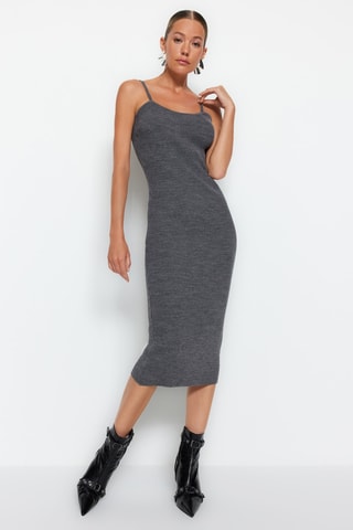 Vestido e casaco de malha - Antracite