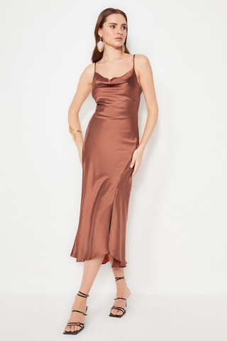Vestido midi - Castanho