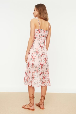 Vestido midi Rosa-maquilhagem