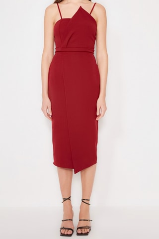 Vestido direito Bordô