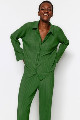 Camisa e calças wide legs Verde