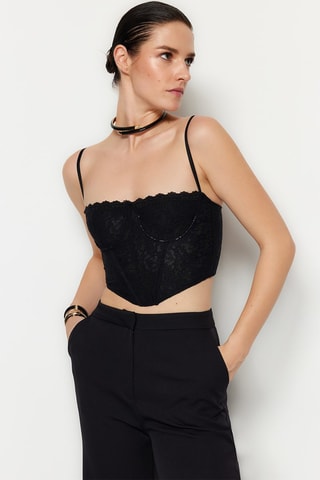 Crop top Preto
