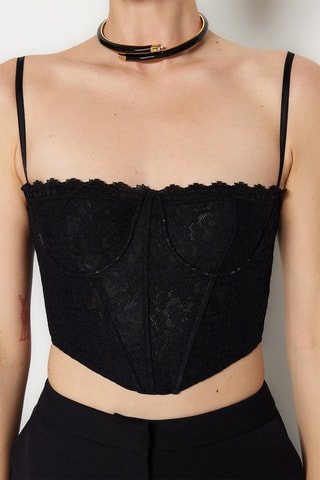 Crop top Preto