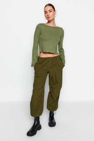 T-shirt cropped - Caqui