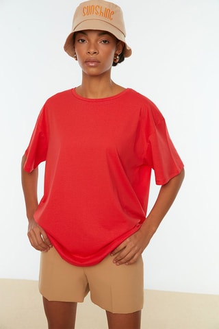 T-shirt oversize - Vermelho