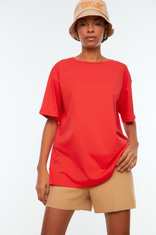 T-shirt oversize - Vermelho
