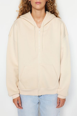 Sweat oversize com capuz - Bege