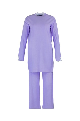 Túnica e calças relaxed - Malva