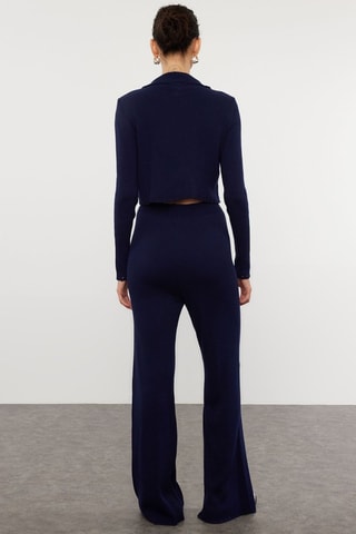 Casaco de malha e calças - Azul-marinho