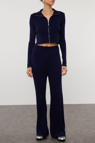 Casaco de malha e calças - Azul-marinho