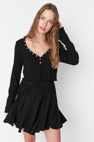 Saia estilo patinadora Preto