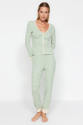 Pijama - Branco e verde