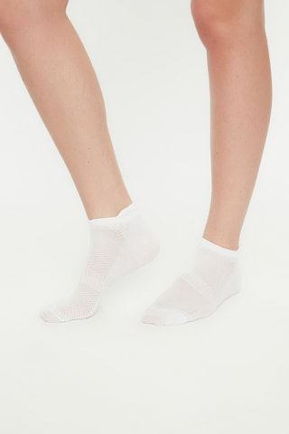 5 pares de meias curtas - Preto, cinzento e branco